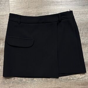 Primark black wrap mini skirt with side zipper size 6